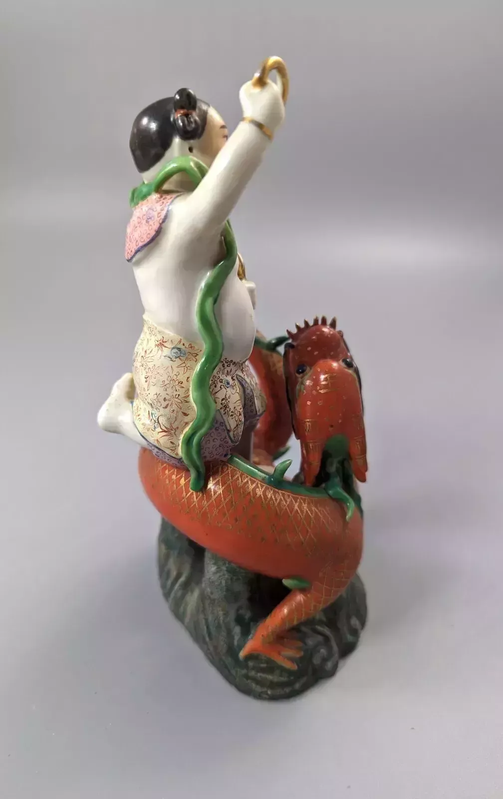 Chinese Famille Rose Figure Of Nezha, C.19 Th photo vintage