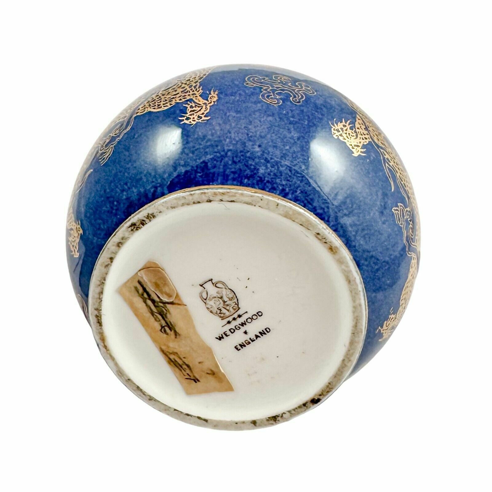 Antique Wedgwood Daisy Makeig Jones Porcelain Blue Gold Double Gourd Dragon Vase photo buy