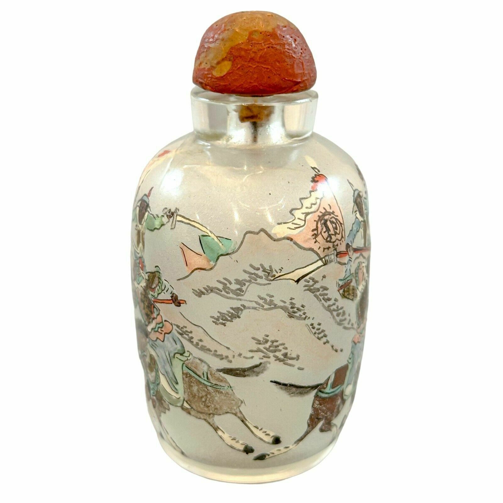 Chinese Qing Dynasty Yong Shoutian Glass Snuff Bottle; Romance Of Three Kingdoms photo Home Decor