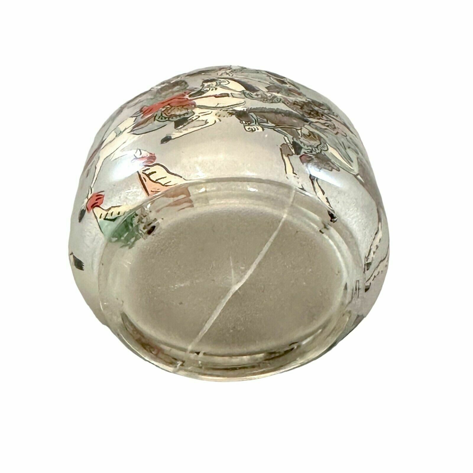 photo vinterior Chinese Qing Dynasty Yong Shoutian Glass Snuff Bottle; Romance Of Three Kingdoms