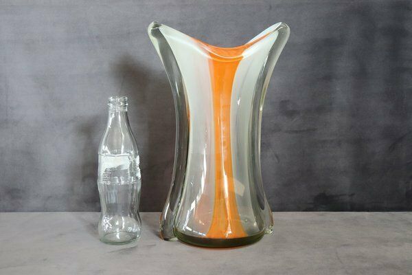 Large Vintage Italian Vase In Murano Art Glass, 1960s photo Home Decor