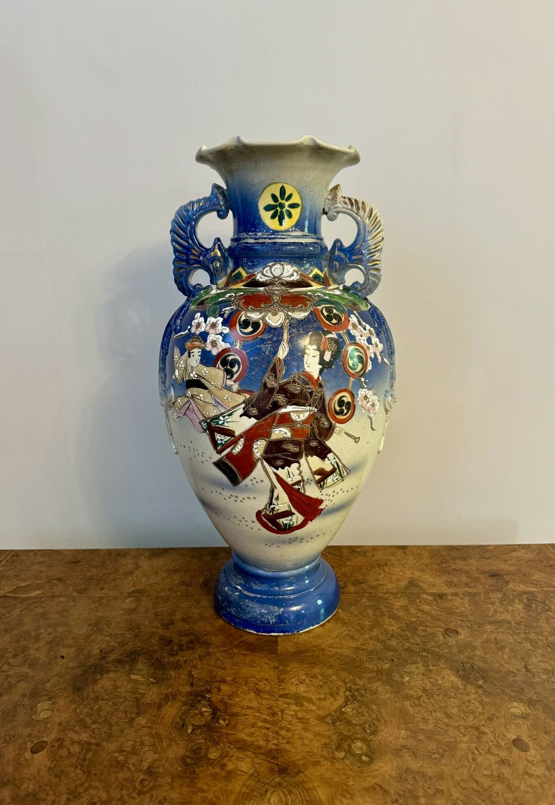 Quality Large Antique Japanese Satsuma Vase photo 545.0
