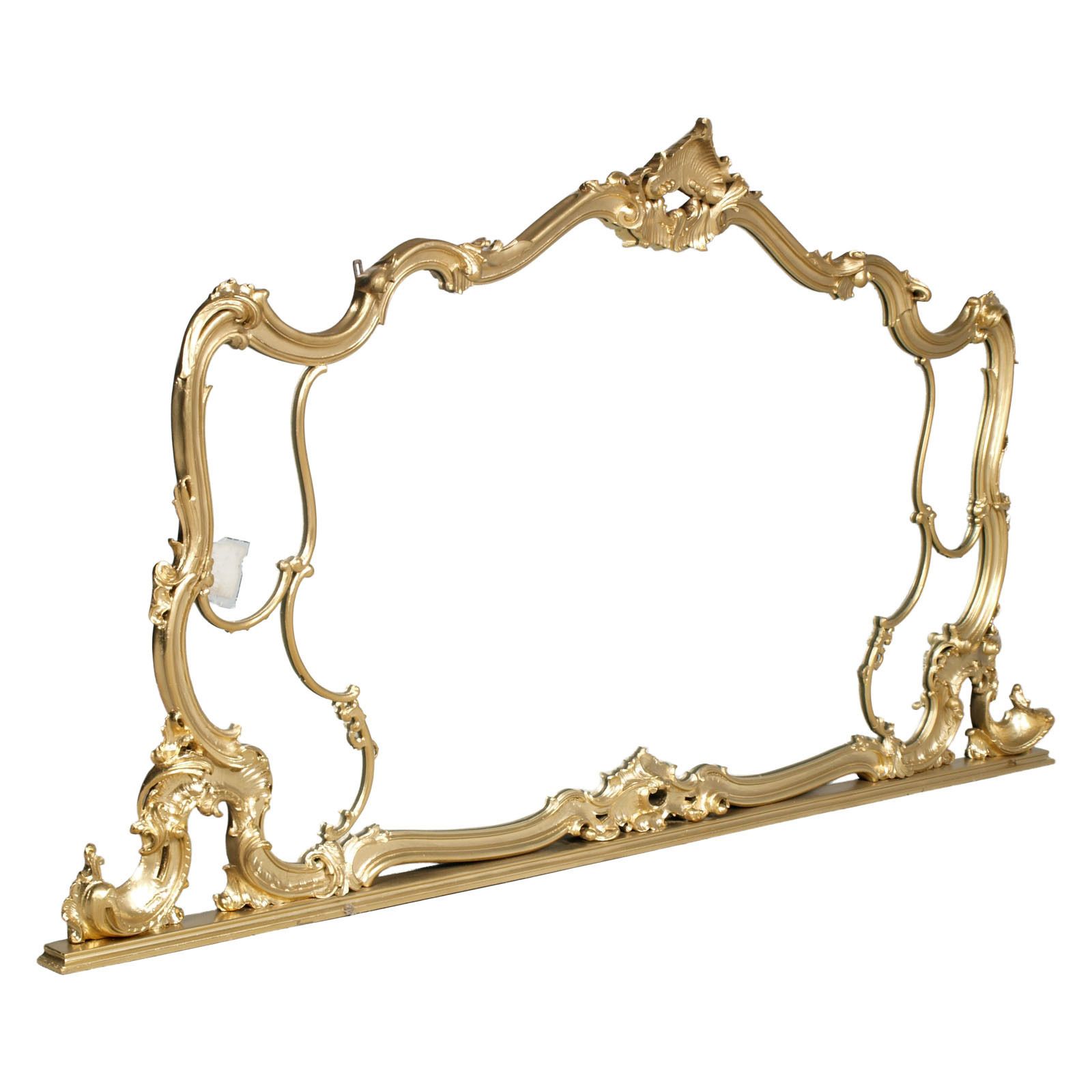 19th Century Great Venice Baroque Wall Mirror, Hand Carved Walnut Gold Leaf