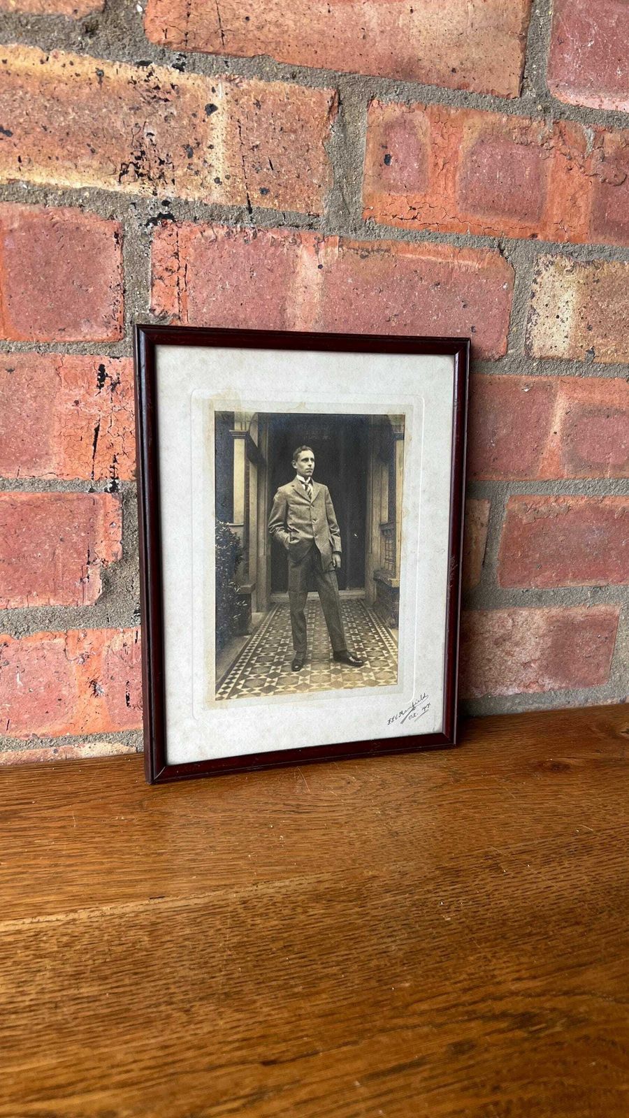 Antique Photograph Of A Gentleman Signed F. F. V. Manfield, Oct 1917
