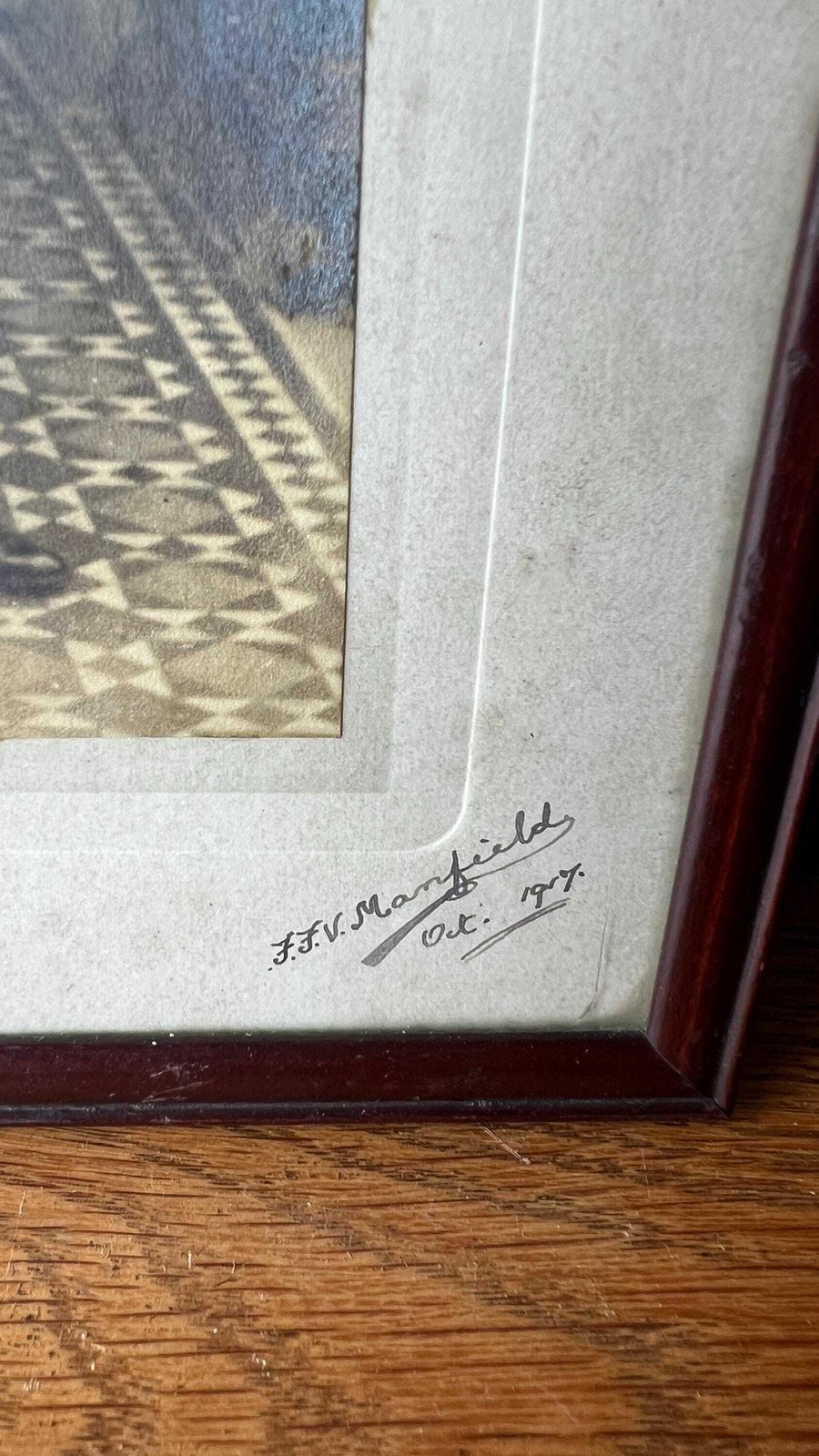 Antique Photograph Of A Gentleman Signed F. F. V. Manfield, Oct 1917 photo for sale