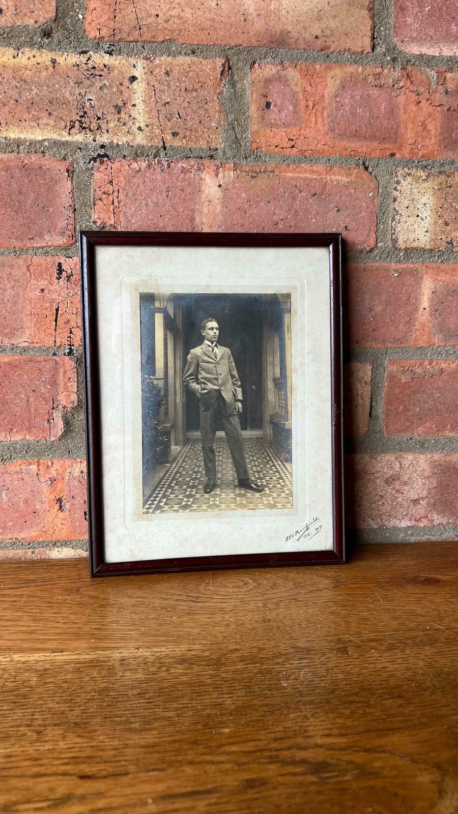 photo furniture Antique Photograph Of A Gentleman Signed F. F. V. Manfield, Oct 1917