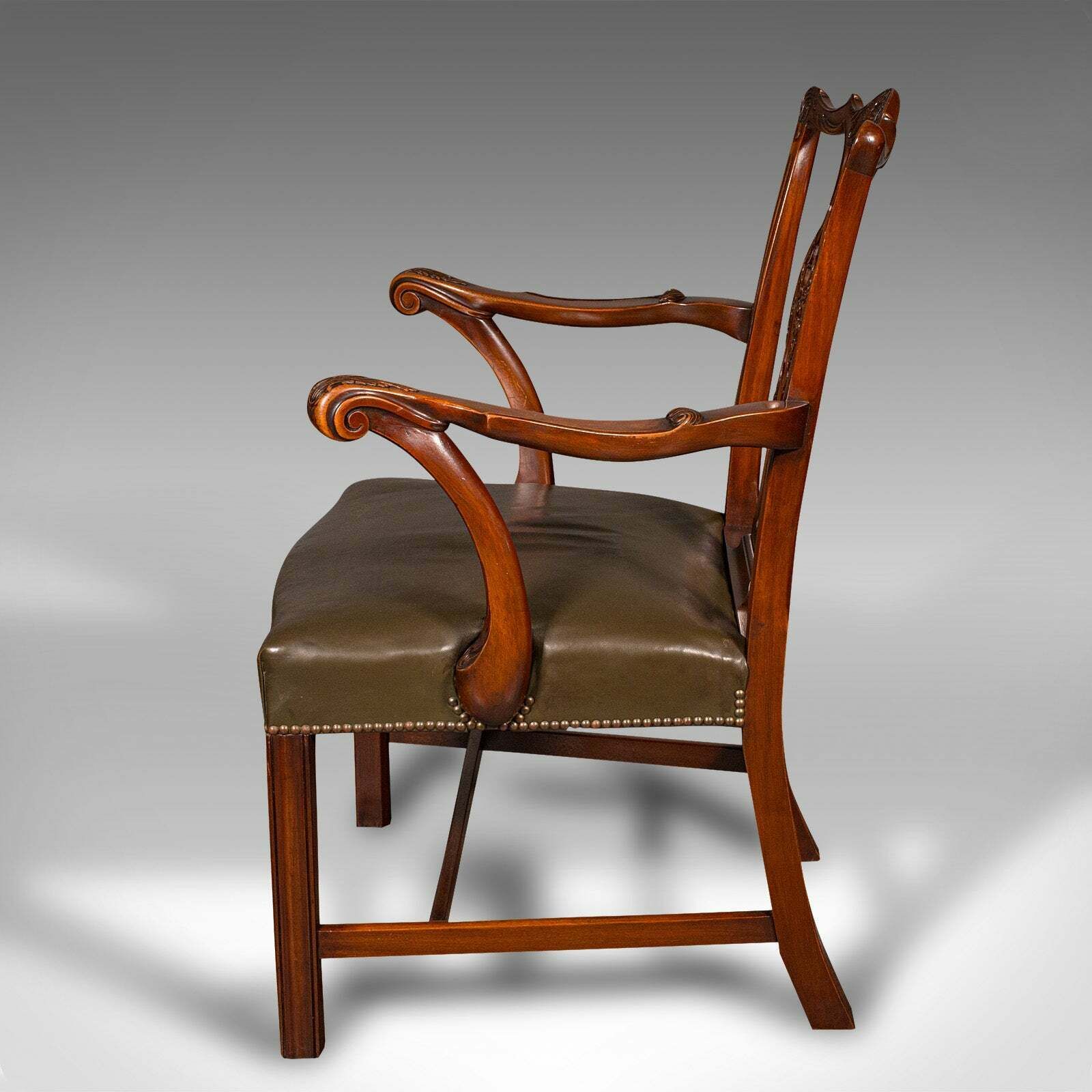 Antique Gentleman's Drawing Room Armchair, English, Chippendale Taste, Victorian photo 985.0