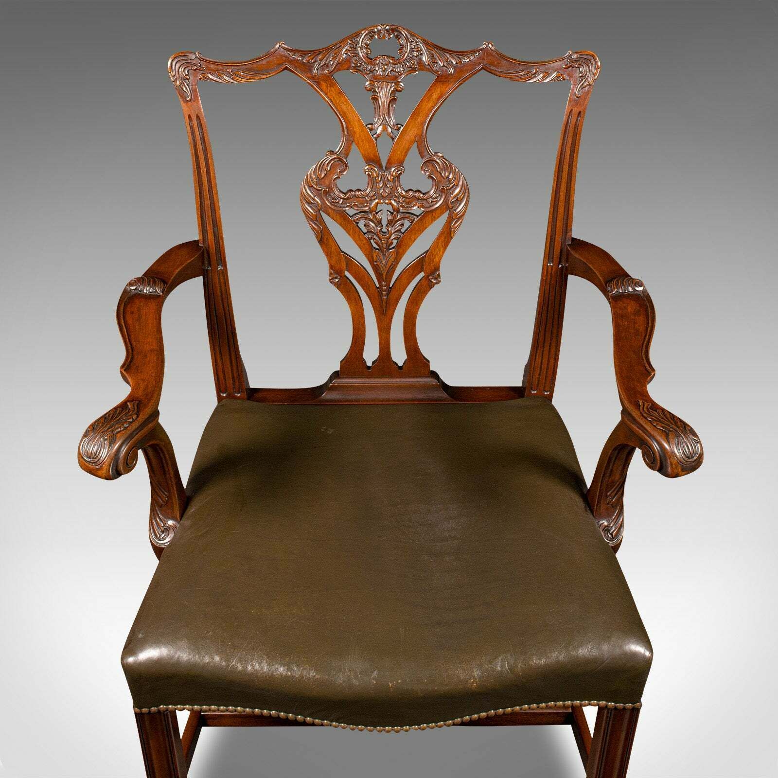 Antique Gentleman's Drawing Room Armchair, English, Chippendale Taste, Victorian photo buy