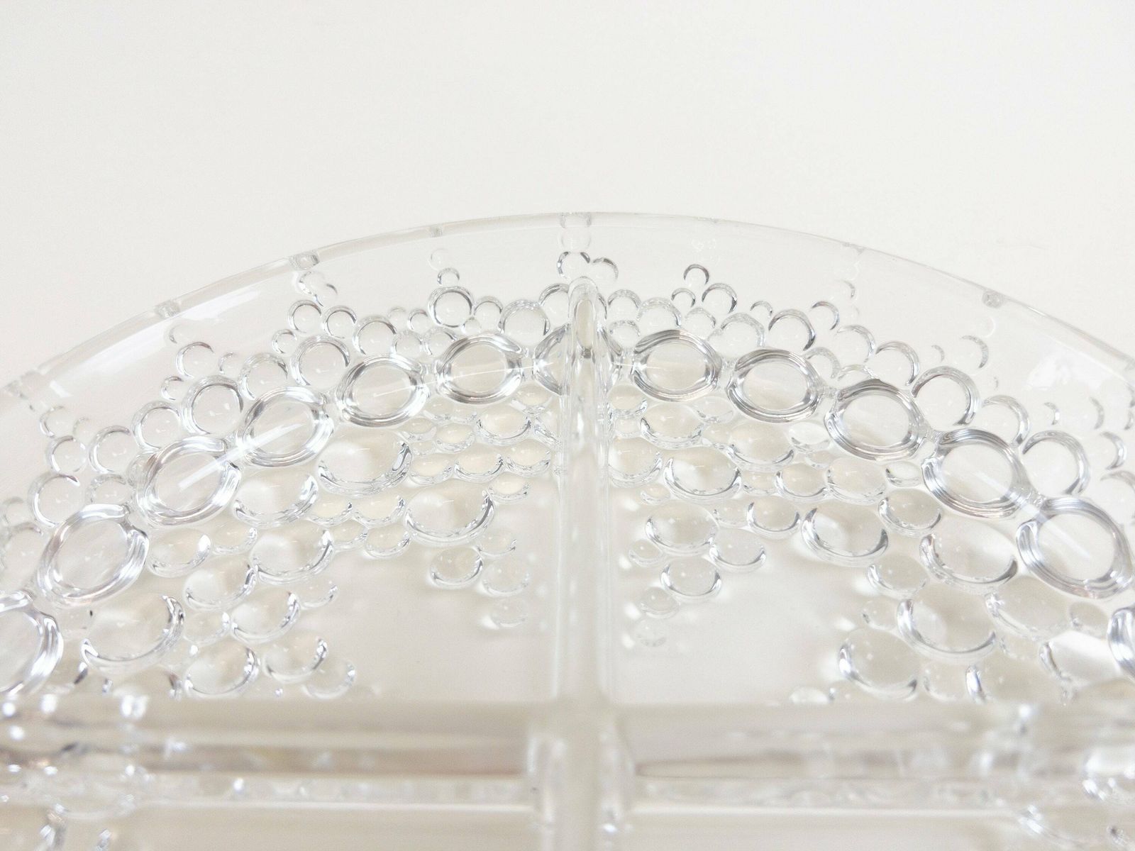 photo for sale Retro 1960s Walther Crystal Glass Appetiser Plate   Glass Bubble Serving Platter   Made In West Germany