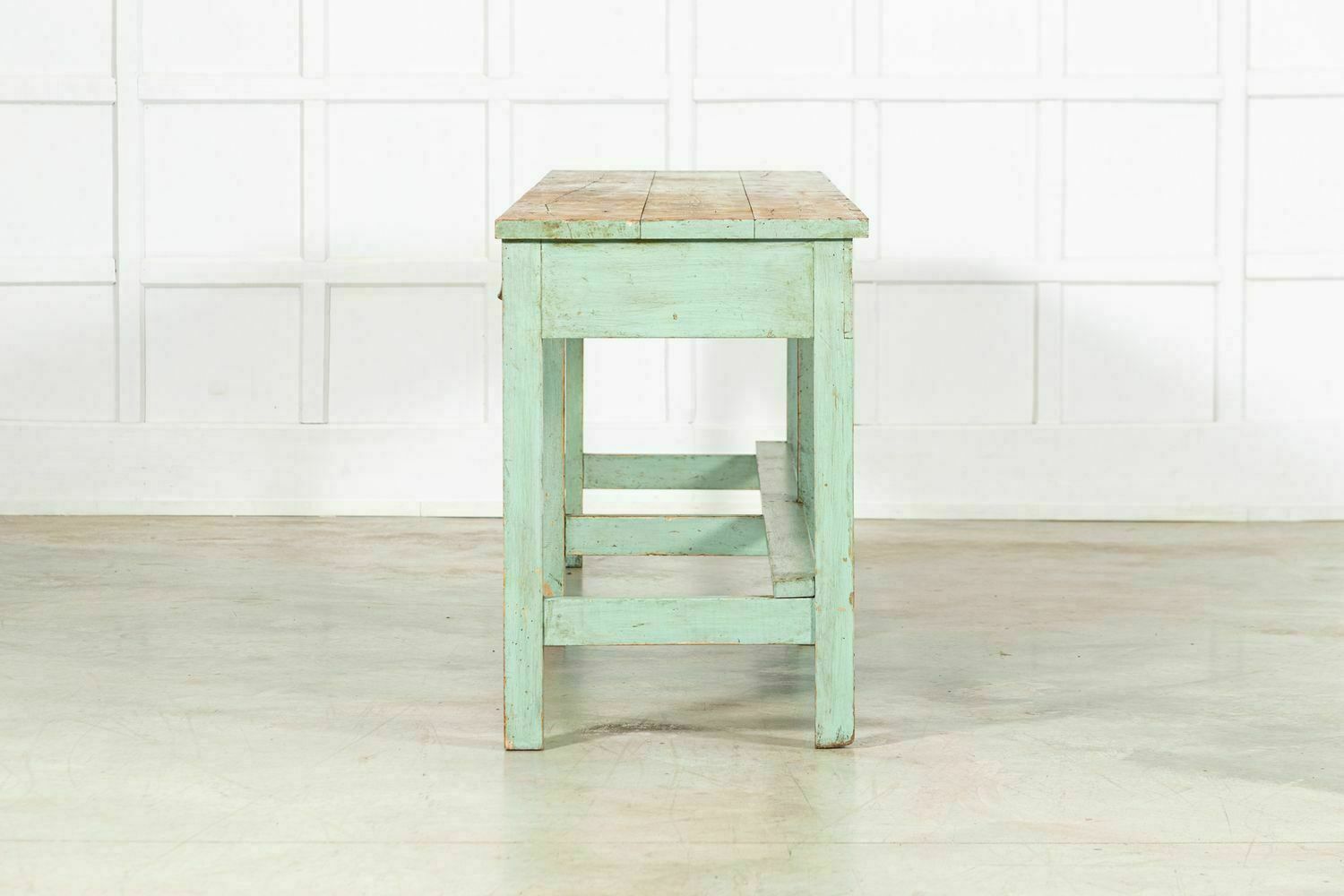 Monumental 19thc English Painted Pine Dresser Base / Console photo vintage