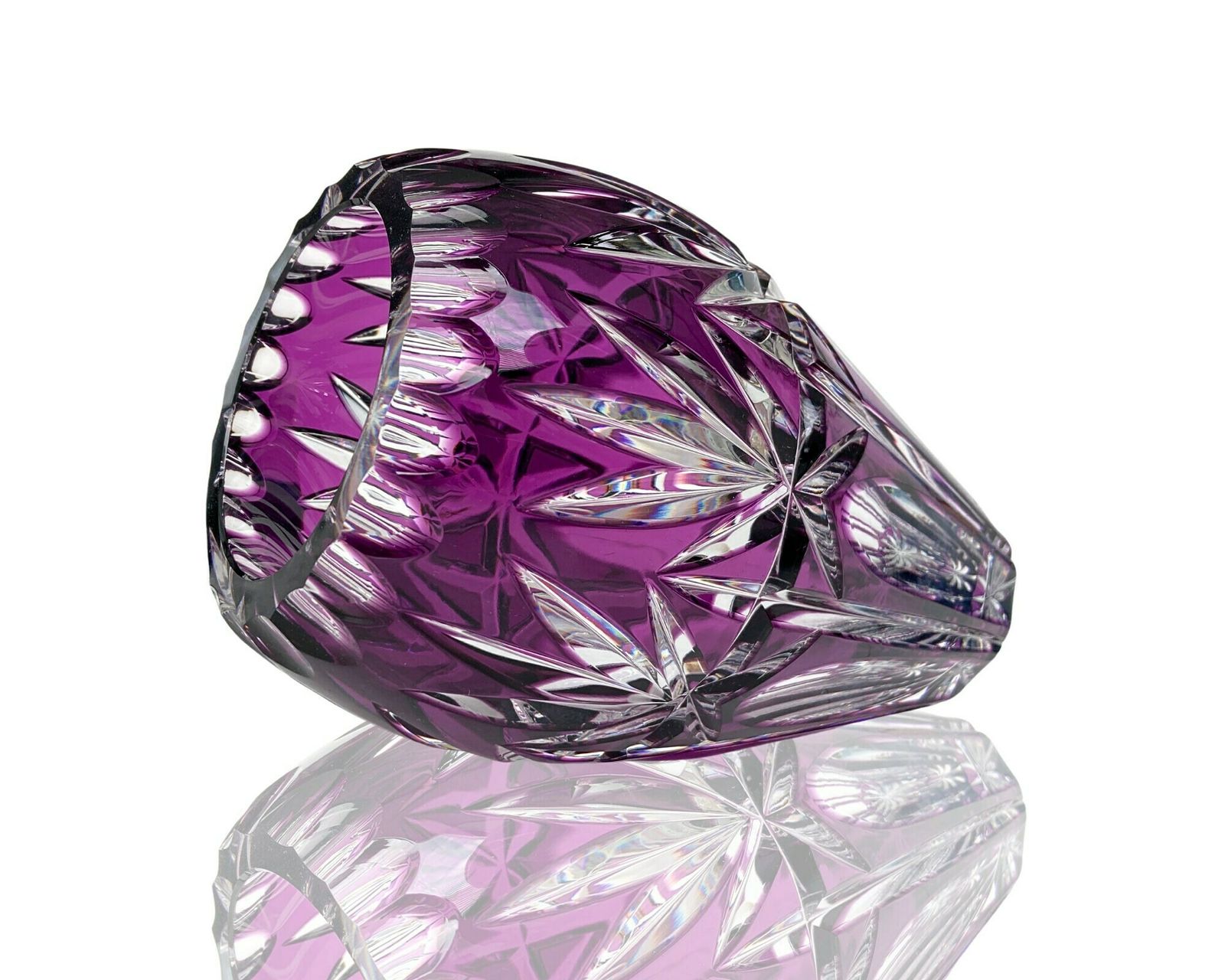 Crystal Purple Vase | Flower Holder | Color Overlay Lilac, Lavender | 1pcs photo 251.0