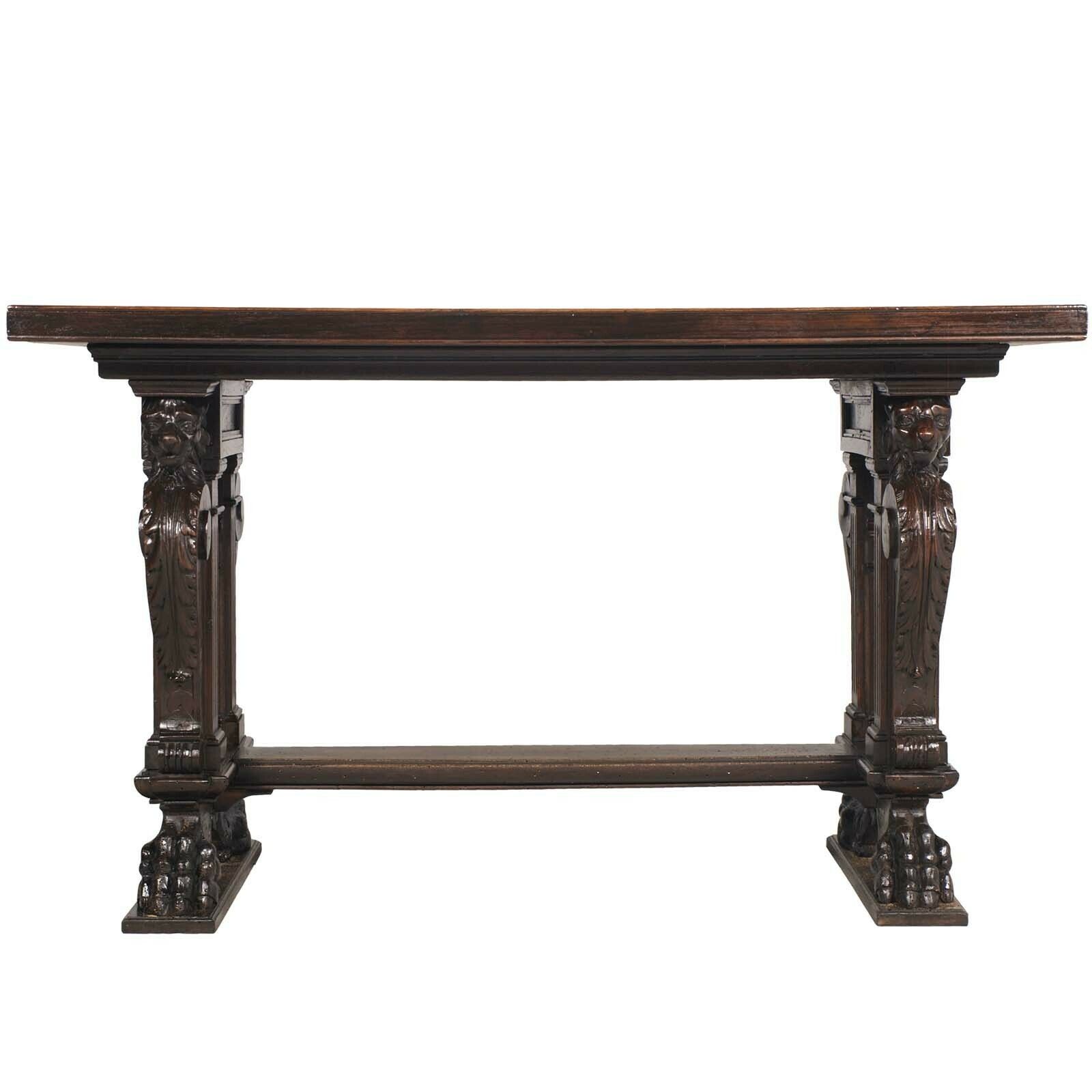 Late 19th Venetian Writing Desk Hand Carved Walnut By Testolini & Salviati photo Furniture