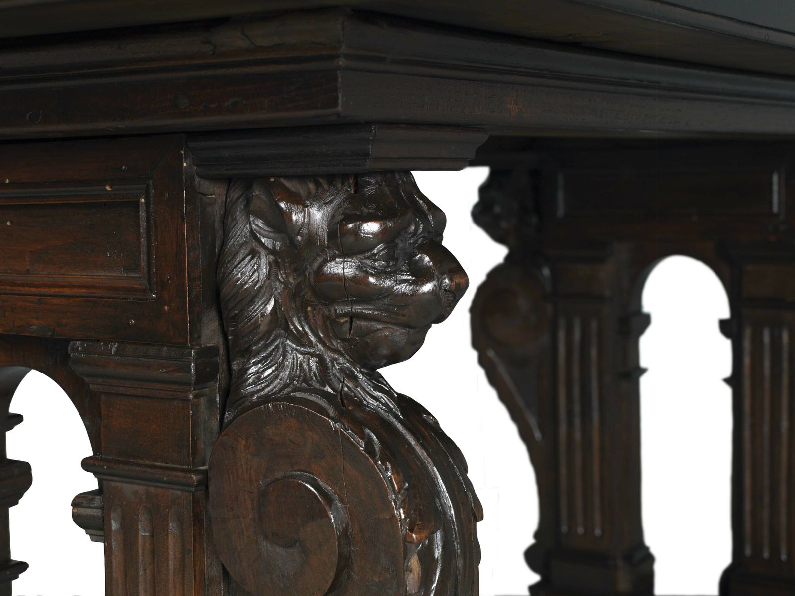 Late 19th Venetian Writing Desk Hand Carved Walnut By Testolini & Salviati photo buy