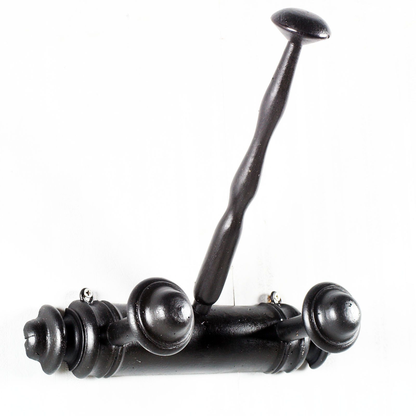 19th Century Coat Hat Stand In Ebonized Walnut Wax Polished