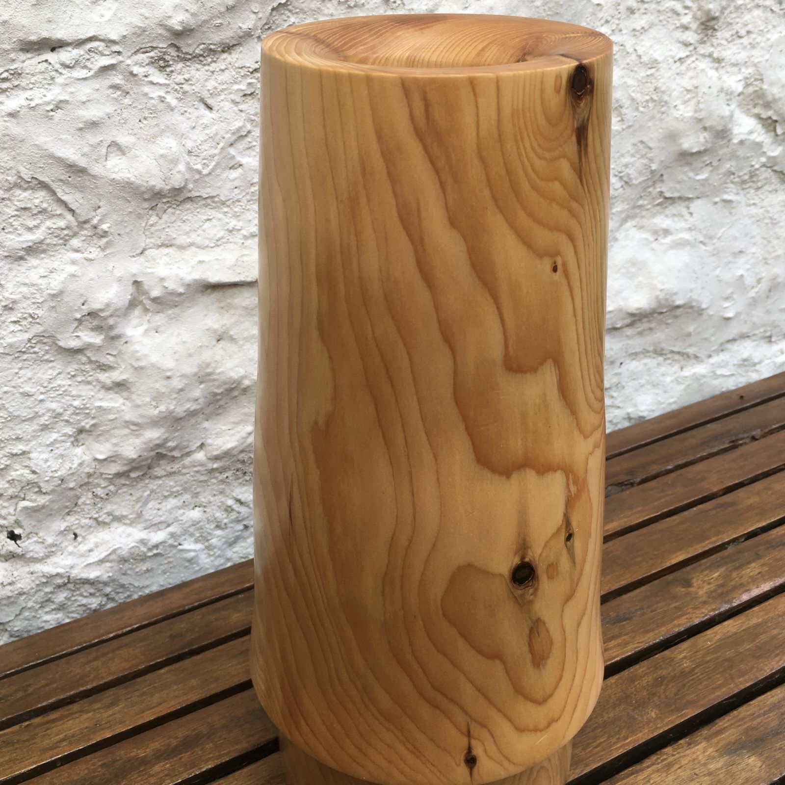photo furniture Handmade Heavy Large Wooden Vase Artisan Minimalist 2kg 11.25in