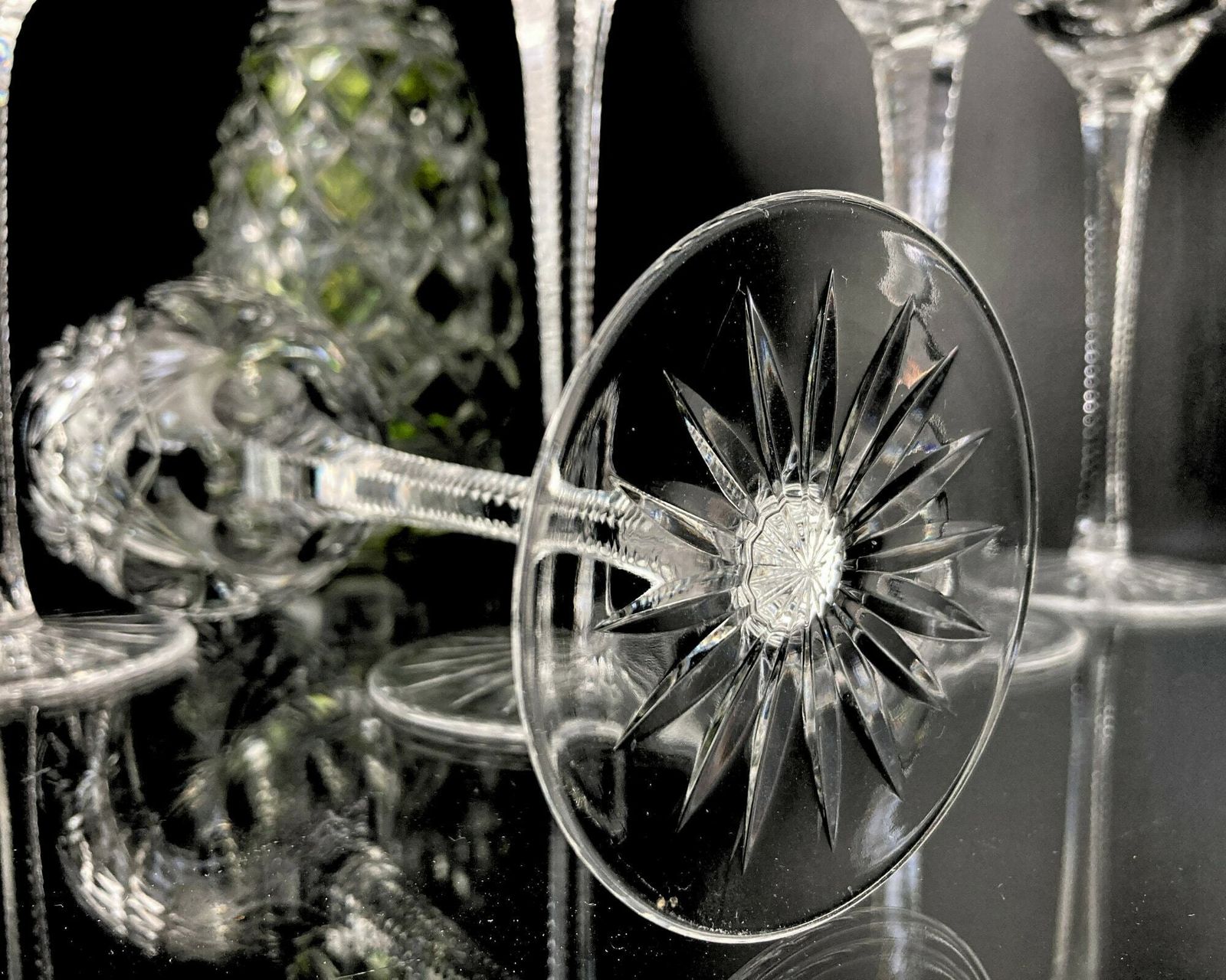 Crystal Wine Glasses Tall | 6pcs | Wine Goblets Or Water Glasses | Saint Louis, Val Saint Lambert photo vinterior
