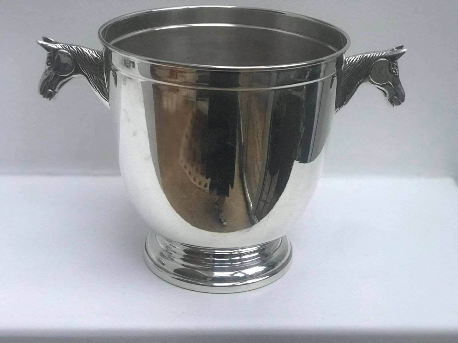 photo furniture Champagne Bucket Silver Plated Horse Head Handles Decor Bar Cart Christmas Table Wine Chiller Cooler Gift For Wedding Equestrian Man Cave