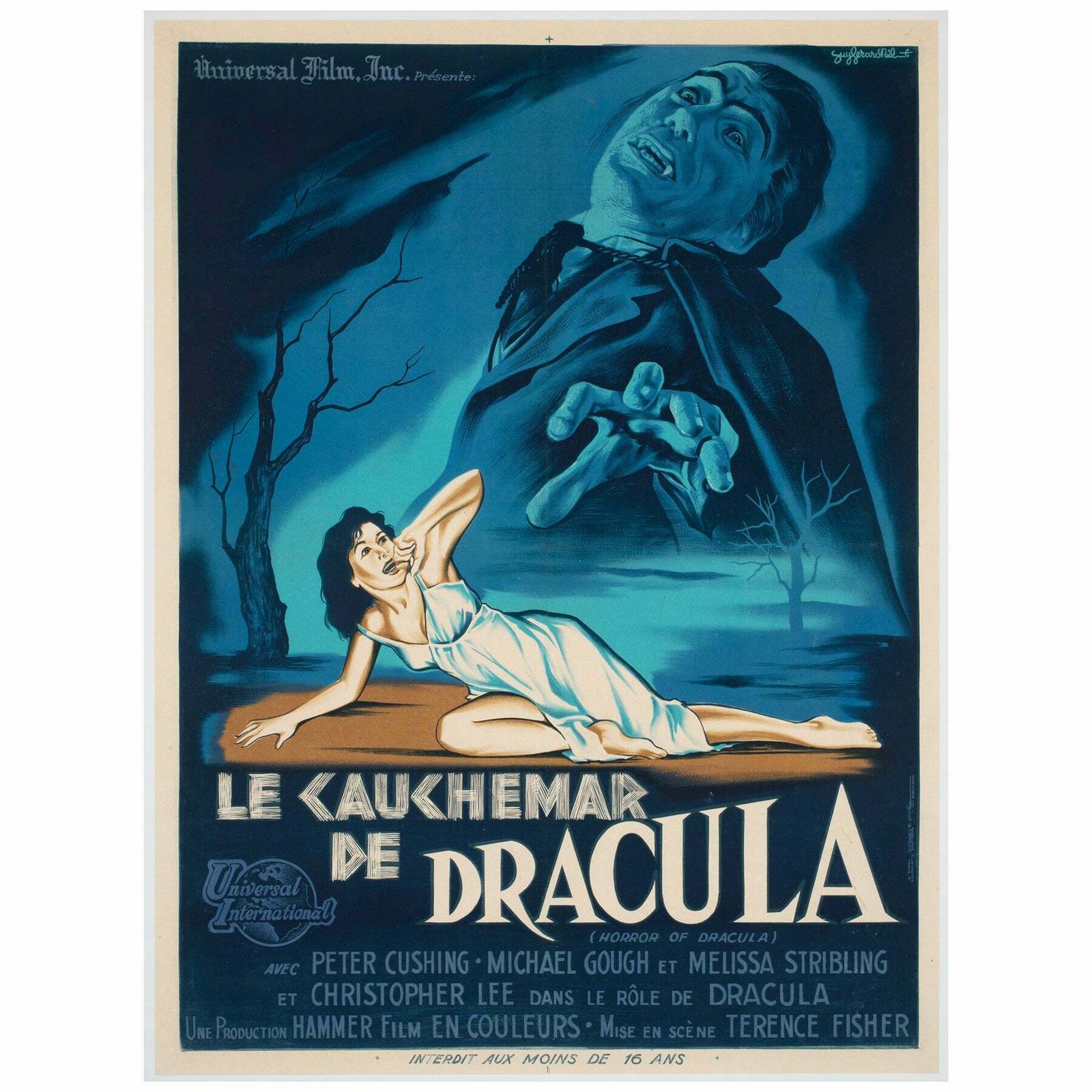 Horror Of Dracula 1959 French Moyenne Film Poster, Guy Gerard Noel