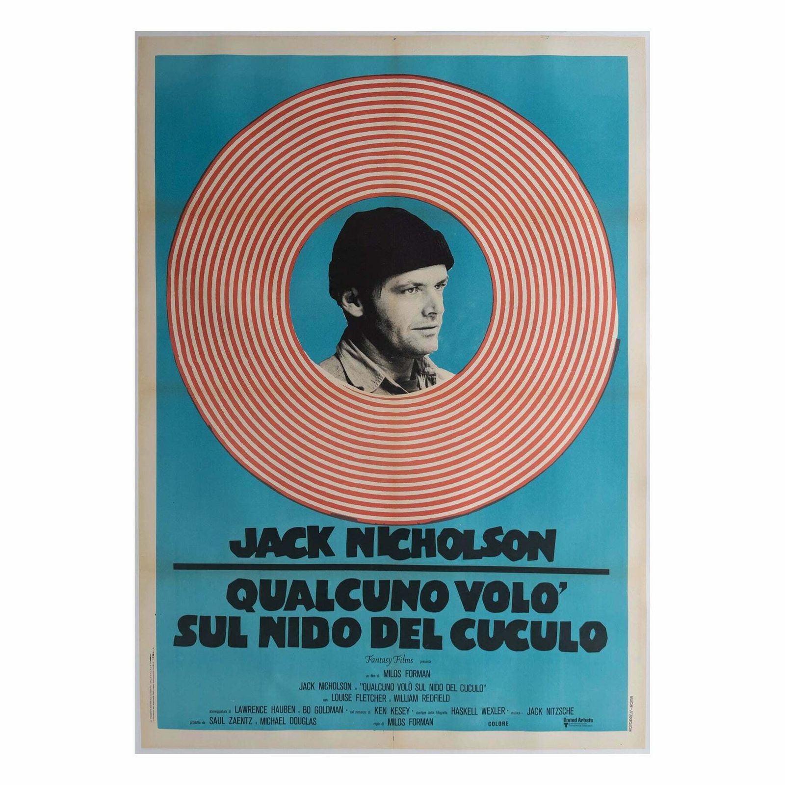One Flew Over The Cuckoo's Nest R1970s Italian 2 Foglio Film Poster