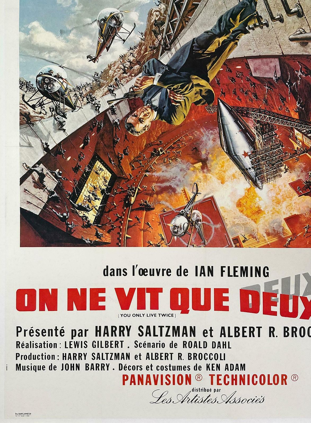 You Only Live Twice Original French Film Movie, Poster, Frank Mccarthy, 1967 photo 2350.0