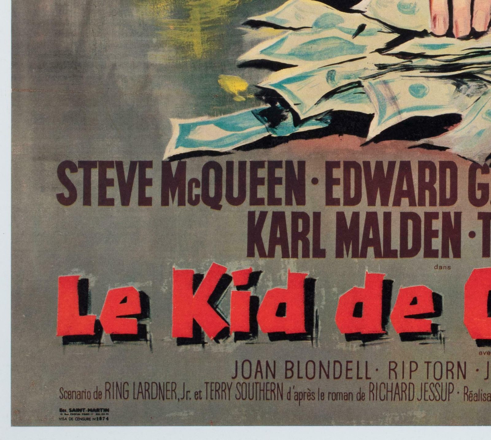 The Cincinnati Kid 1966 French Moyenne Film Movie Poster, Georges Allard photo buy