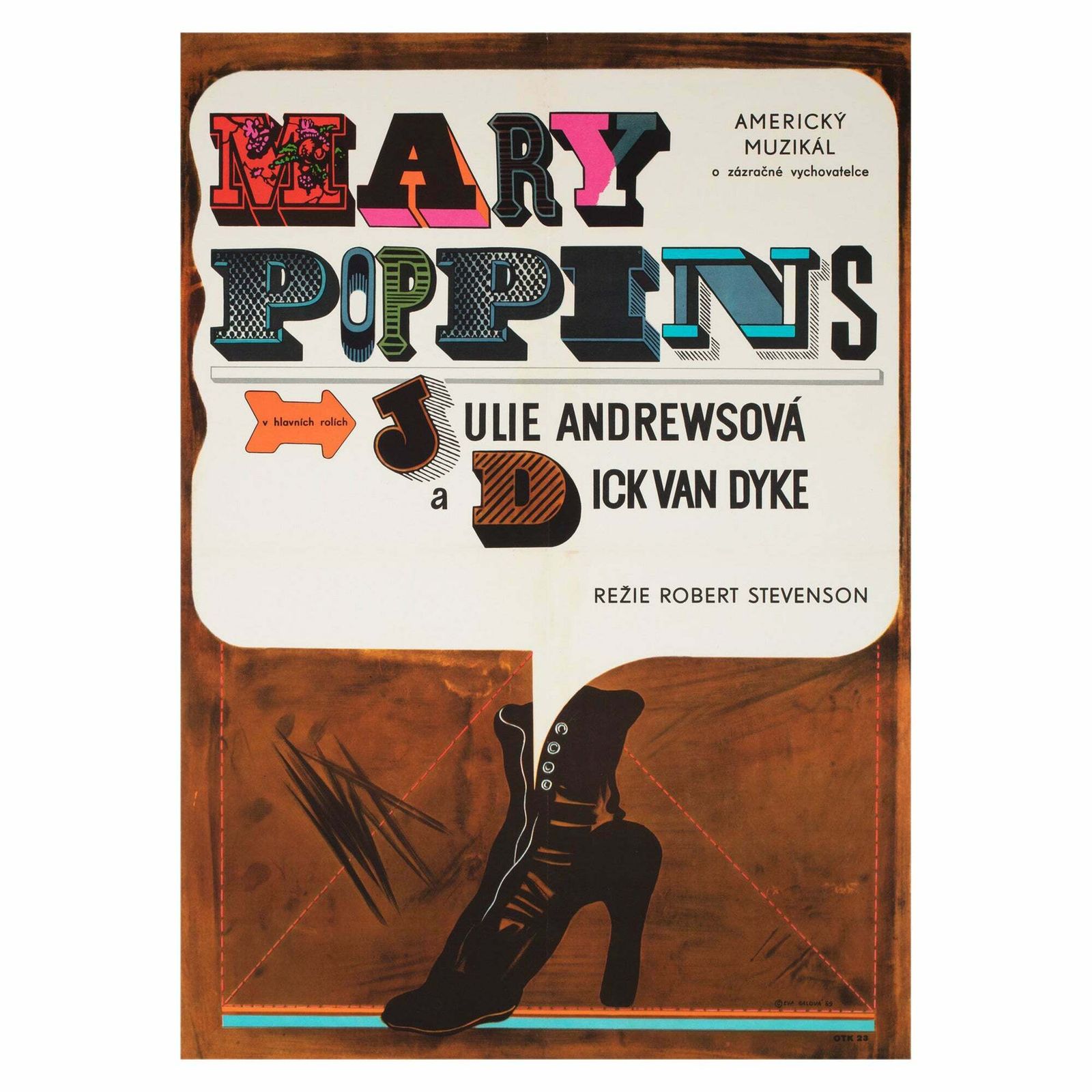Mary Poppins 1969 Czech A1 Film Poster, Eva Galova