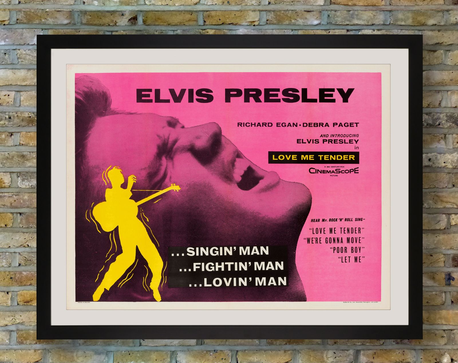 Elvis Presley 'Love Me Tender' Original Vintage British Quad Film Poster, 1956 photo furniture