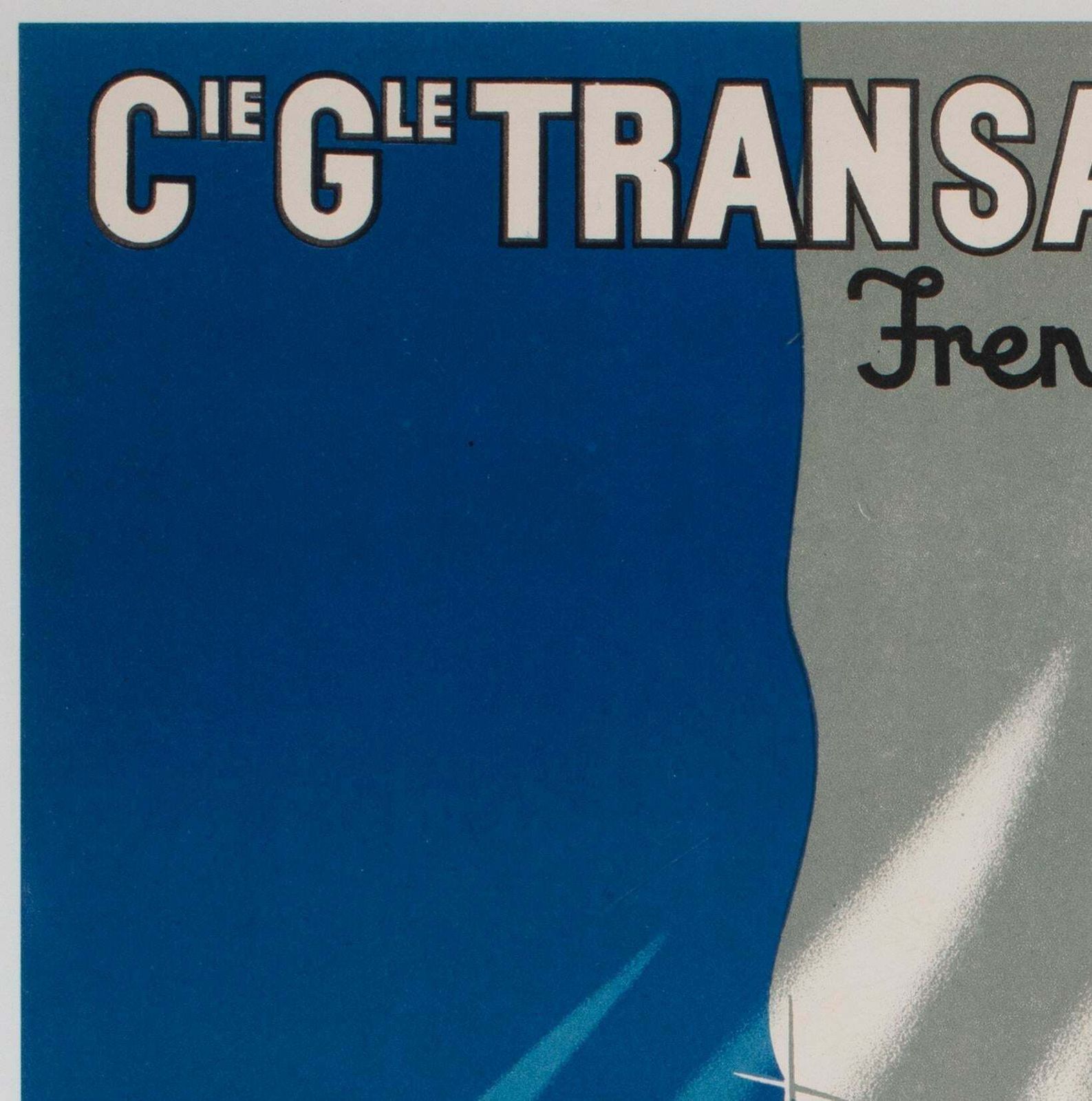 Cie Gle Transatlantique 1950s French Line Travel Poster, Paul Colin photo for sale
