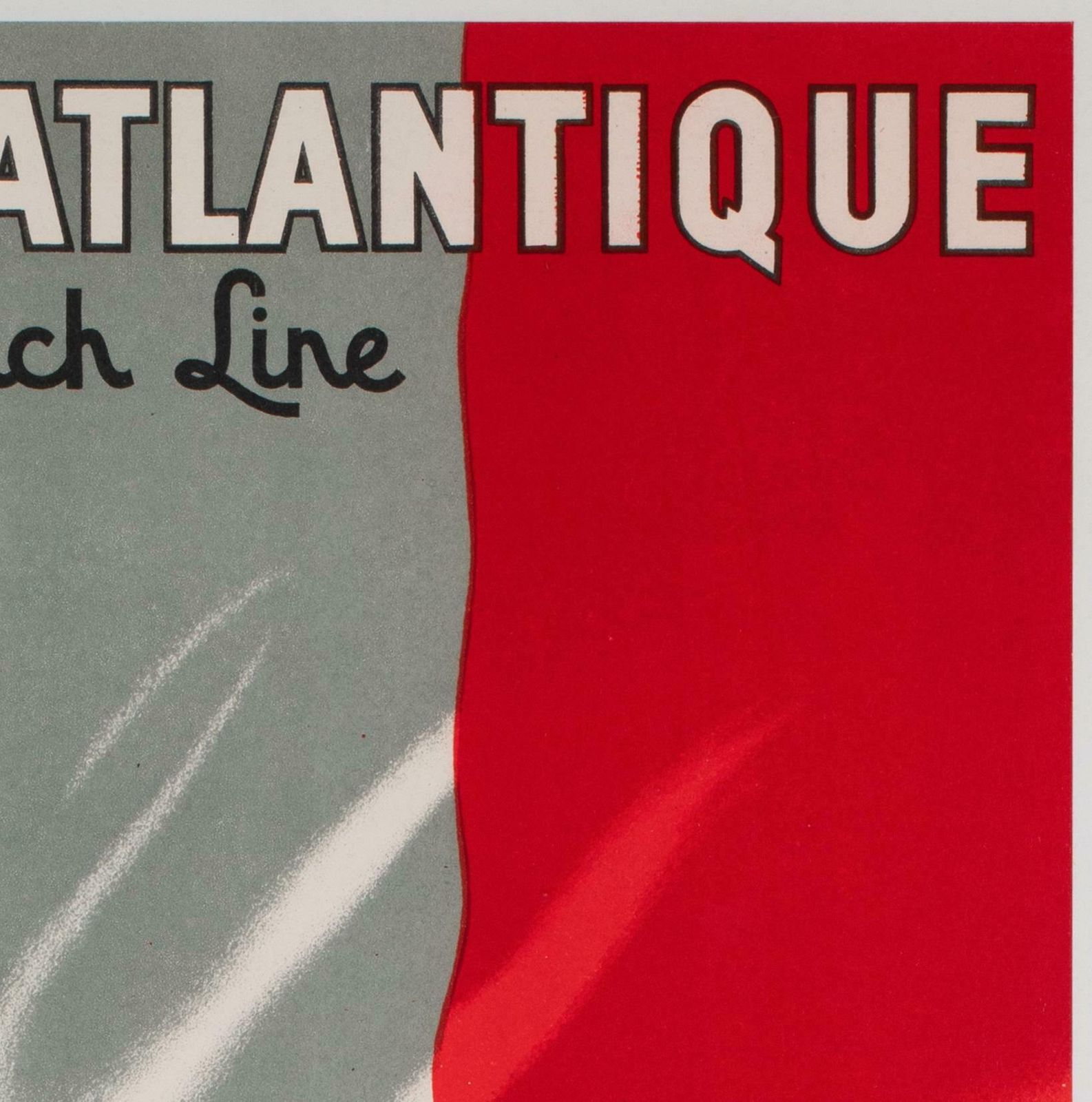 Cie Gle Transatlantique 1950s French Line Travel Poster, Paul Colin photo Art