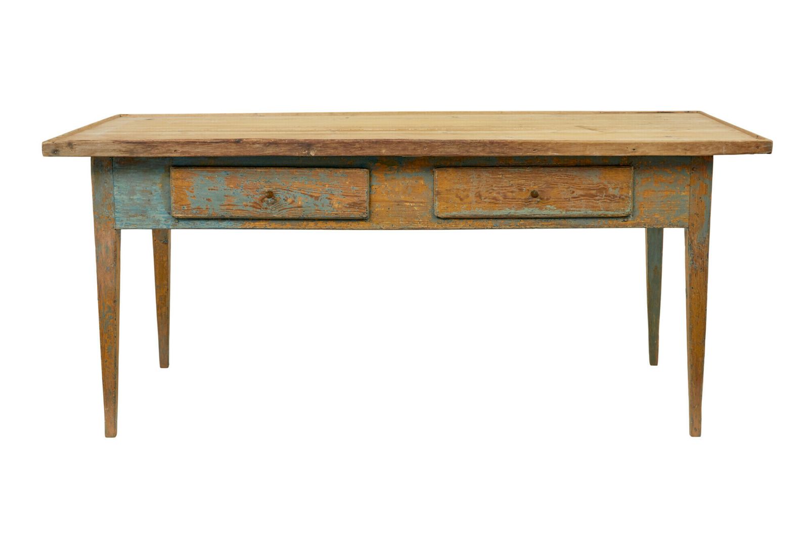 photo furniture Mid 19th Century Original Paint Swedish Pine Bakers Table