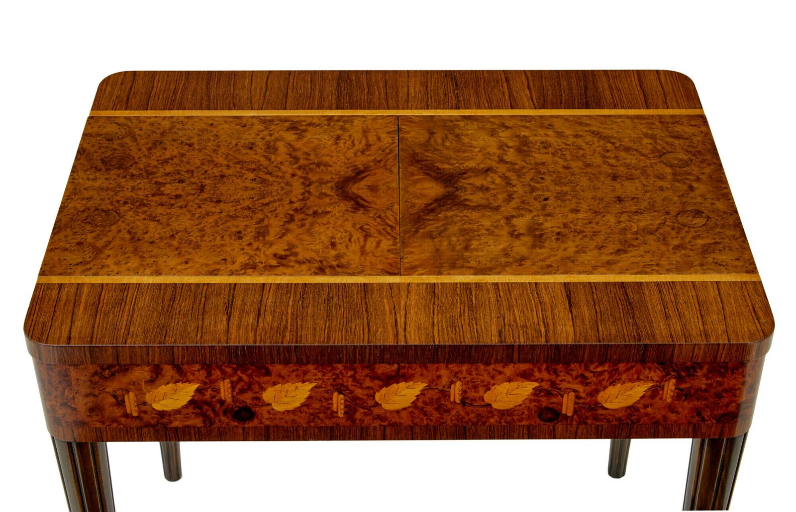 Mid Century Walnut And Birch Inlaid Metamorphic Work Table photo for sale