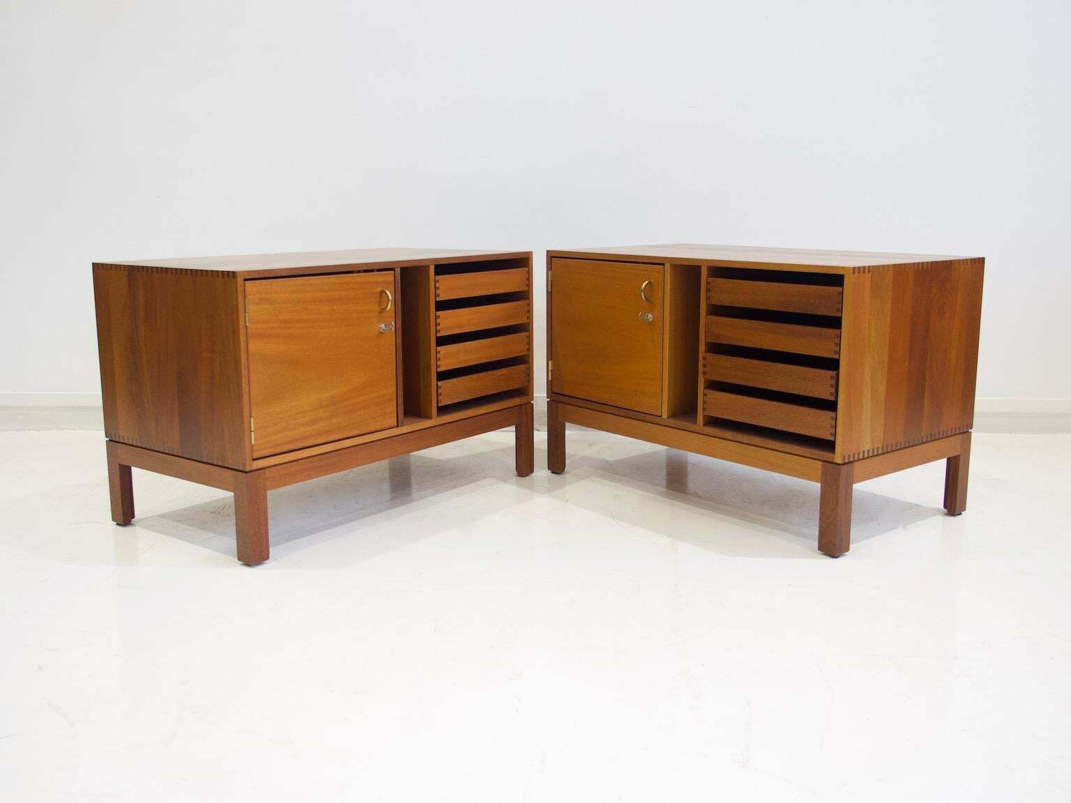 Pair Of Mid Century Modern Wooden Credenzas By Christian Hvidt photo Furniture