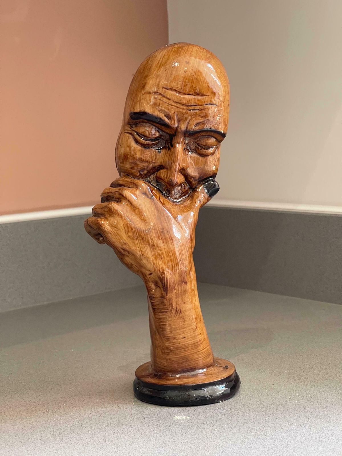 photo buy Wooden Sculptures Book End Set Of 3 Thinking Decorative Figurine Of Book Holders