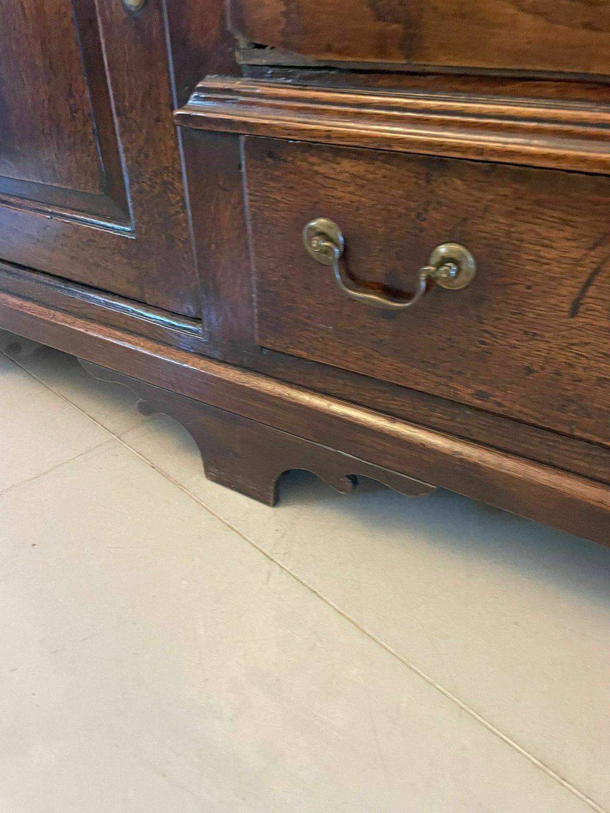 Furniture Antique 18th Century Outstanding Quality Oak Welsh Dresser And Original Plate Rack photo