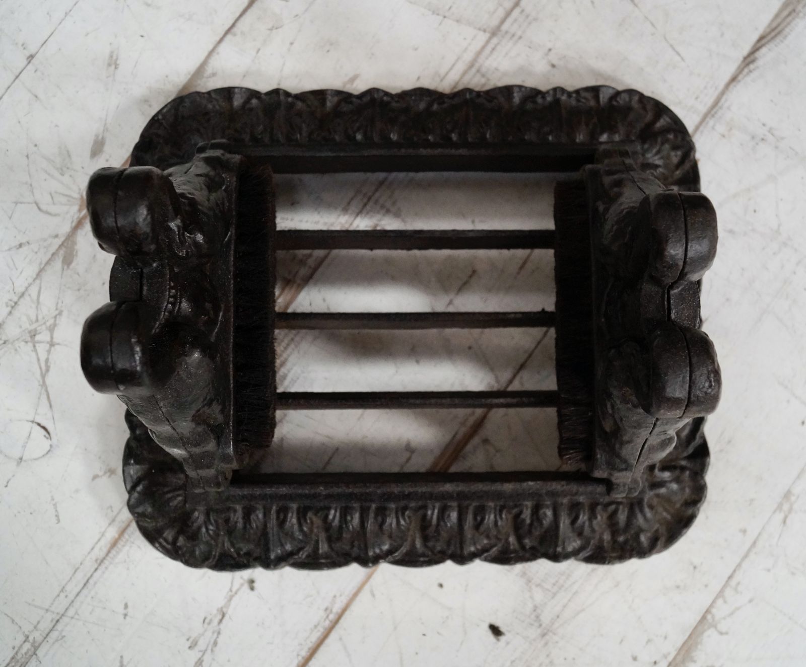 Victorian Cast Iron Boot Scraper photo vintage