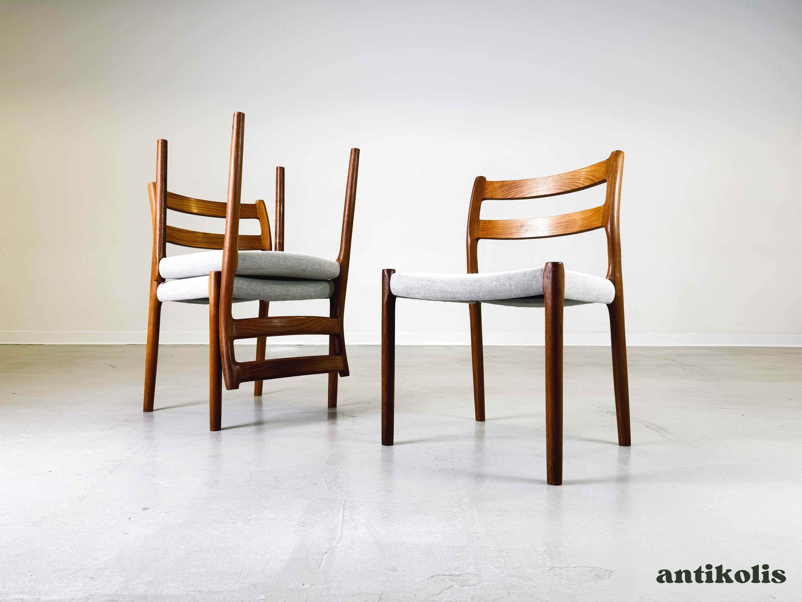 Set Of 3 Mid Century Chairs Niels O Moller Jl Møllers Model 84 photo for sale