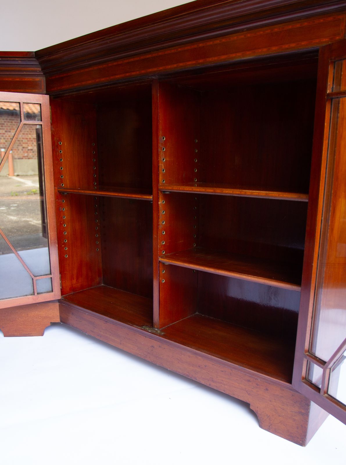 Edwardian Inlaid Mahogany L Shaped Corner Cabinet photo furniture