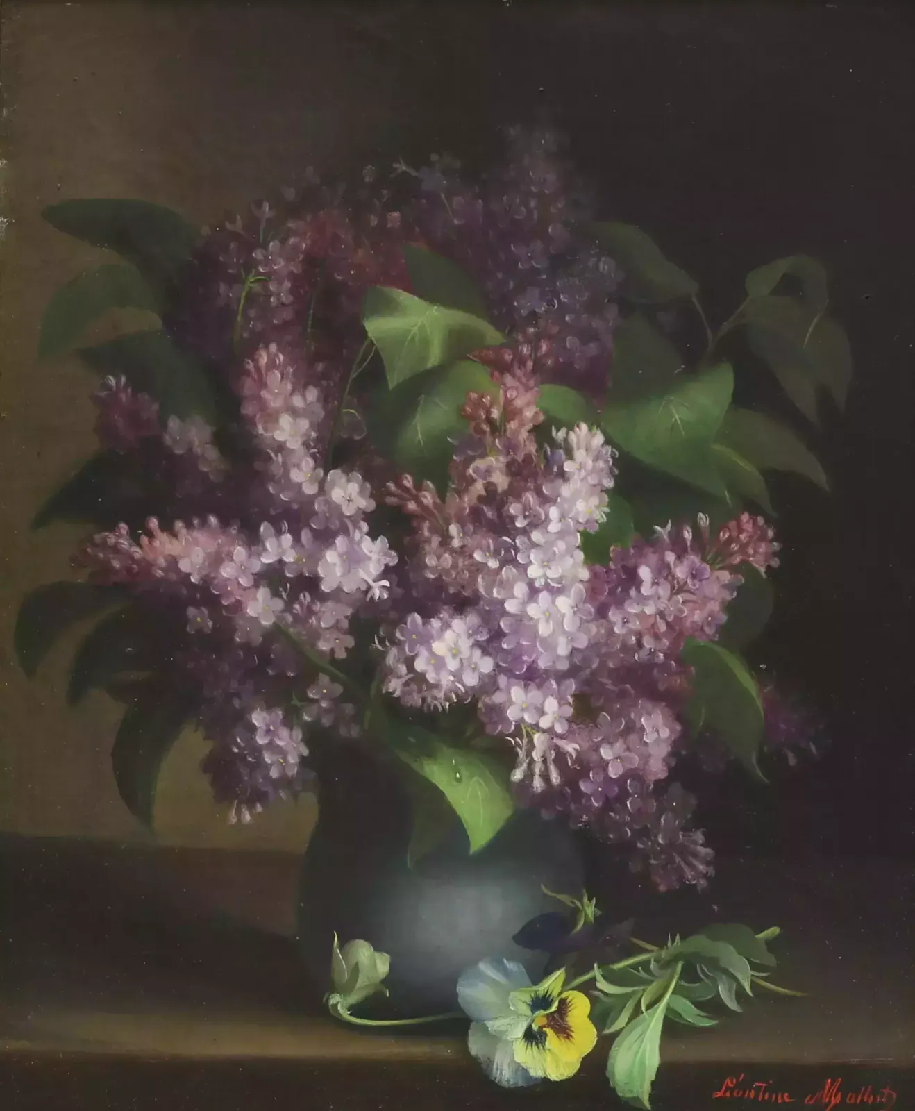 Still Life Lilac. Léonine Matha. The Turn Of The 19th 20th Century. photo furniture