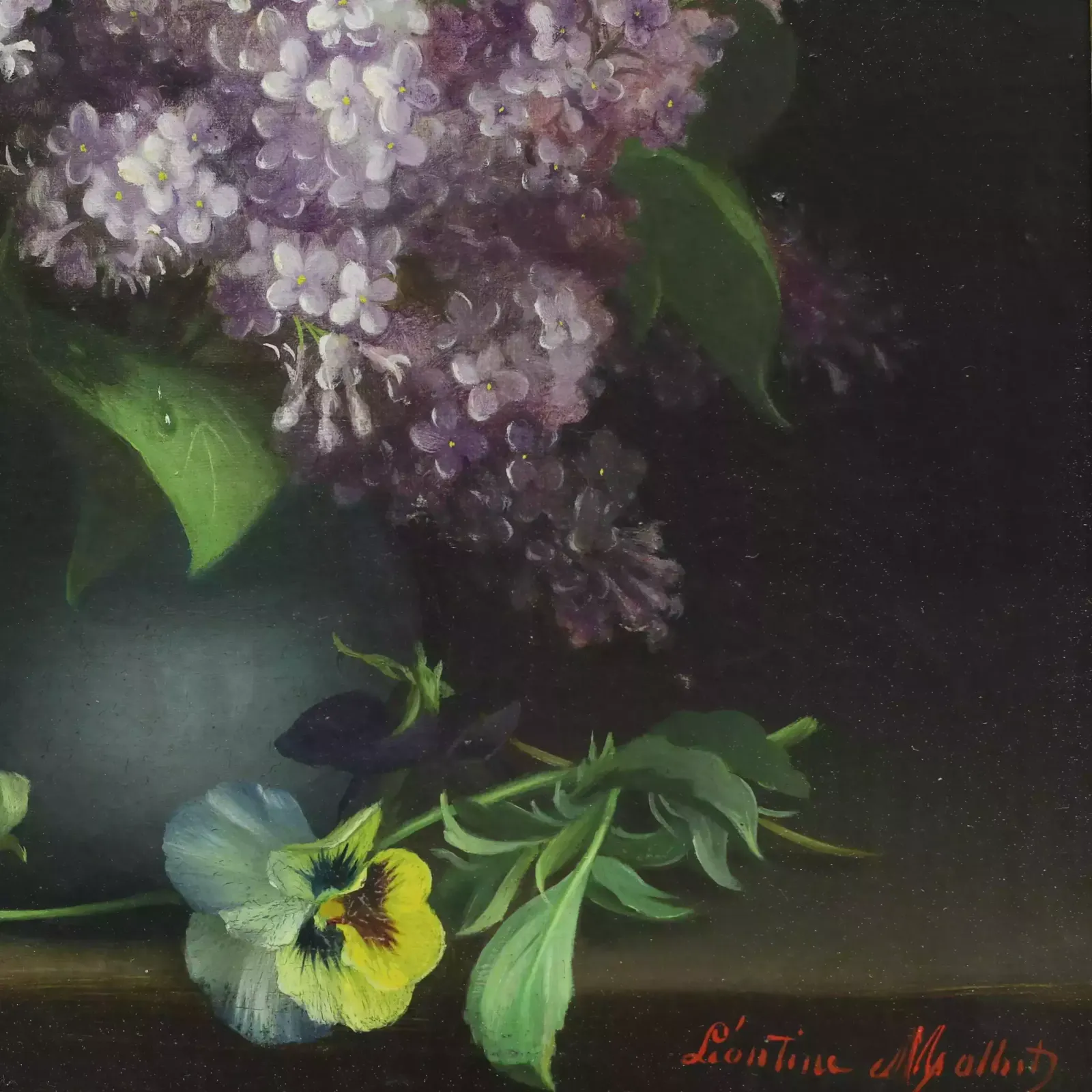 Still Life Lilac. Léonine Matha. The Turn Of The 19th 20th Century. photo for sale