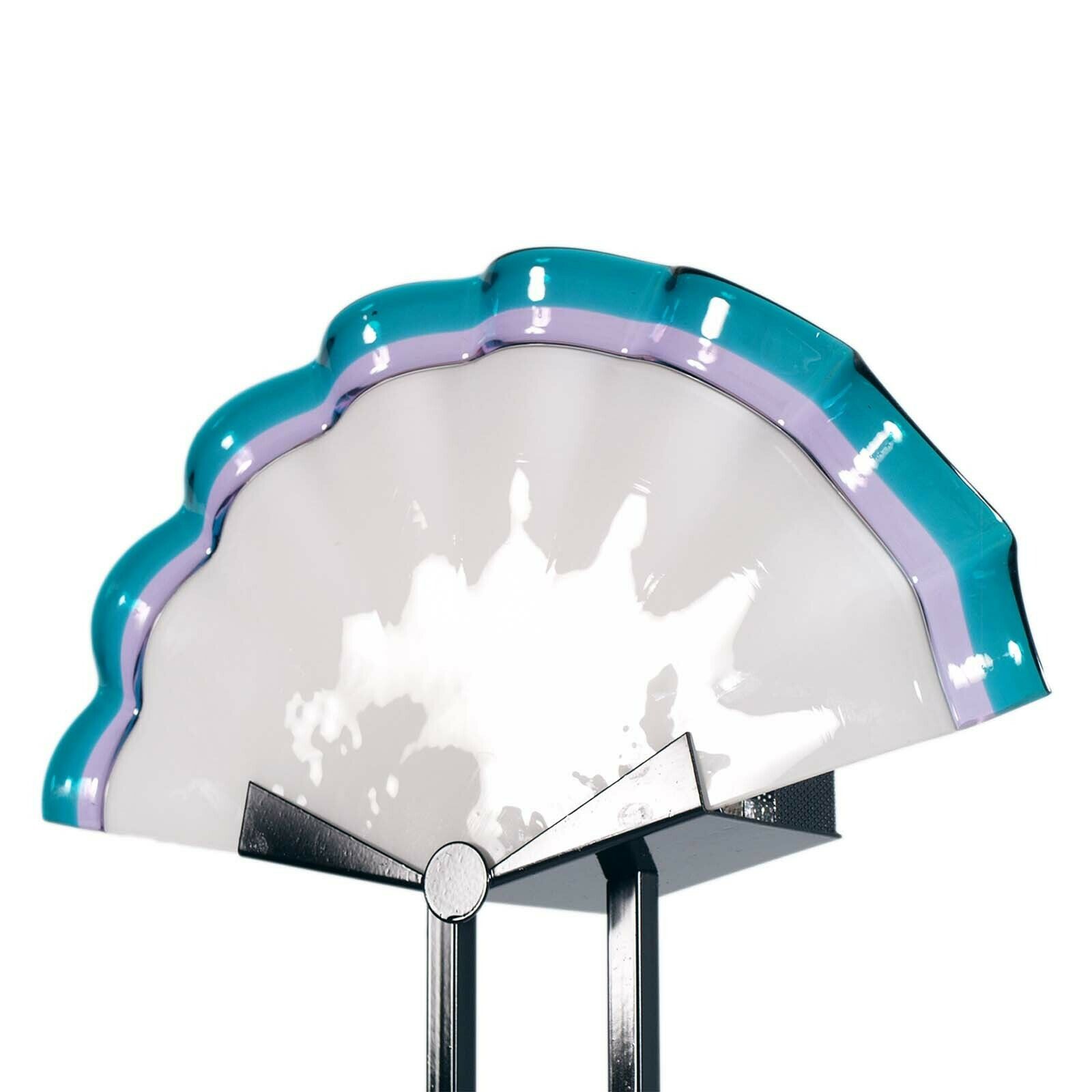 Mid Century Floor Lamp Art Decò Style By Av Mazzega Laquered Steel Murano Glass photo vinterior