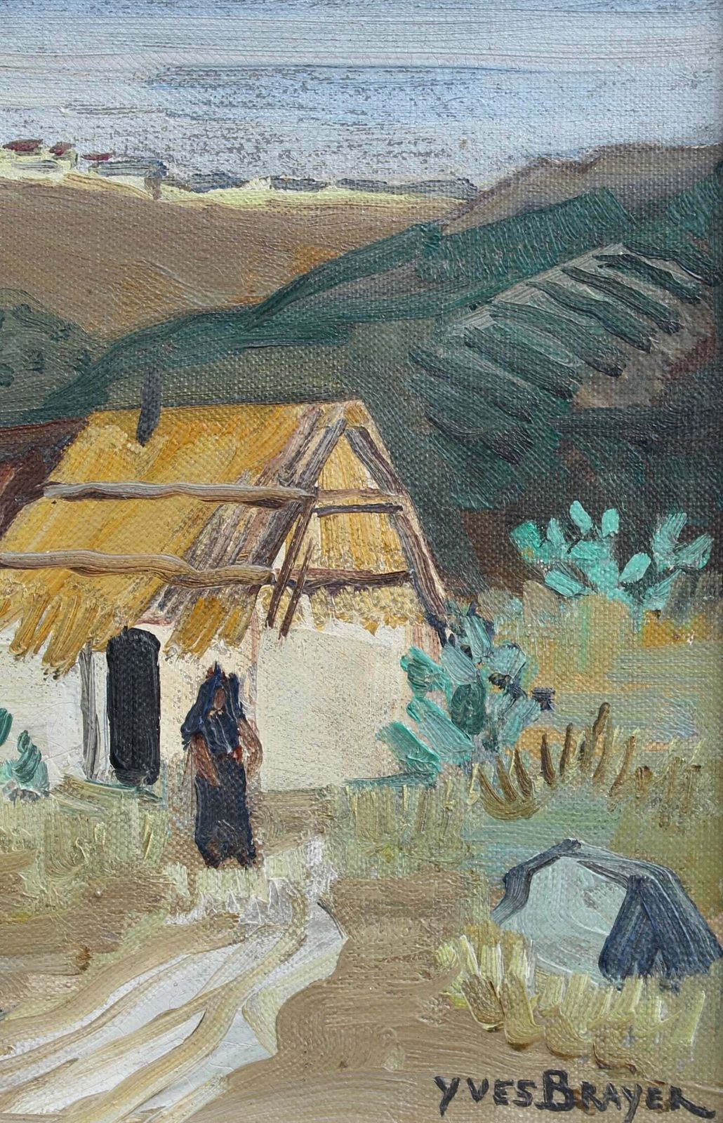 'Sicilian Farmhouse' By Yves Brayer (Circa 1950s) photo vintage