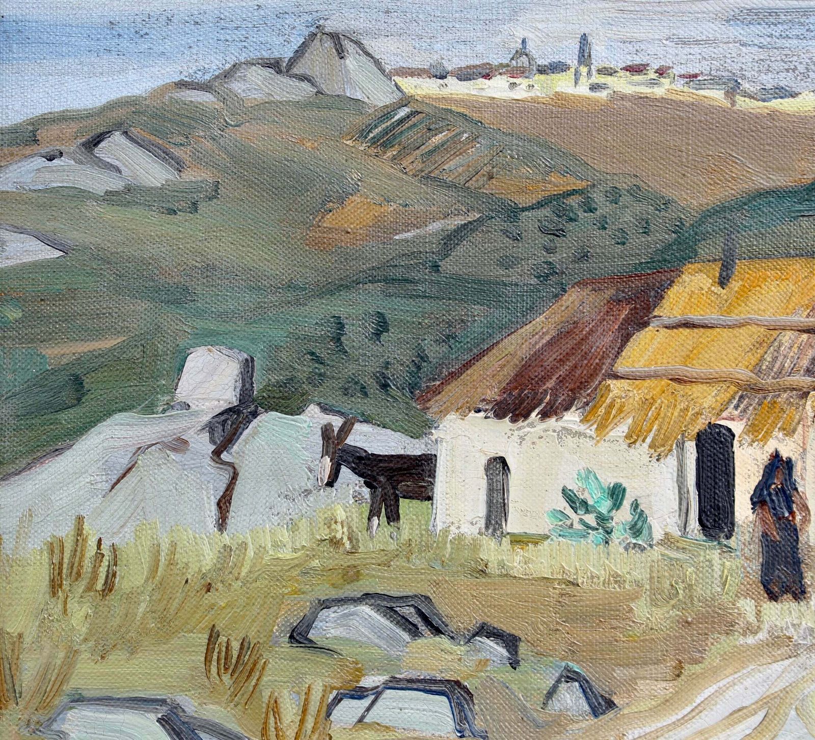 photo vinterior 'Sicilian Farmhouse' By Yves Brayer (Circa 1950s)
