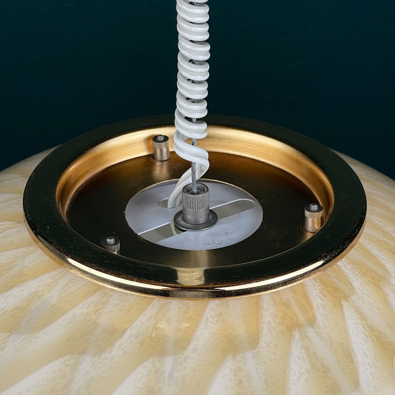 Vintage Large Murano Ball Pendant Lamp By Veart, Italy 1970s photo 1580.0