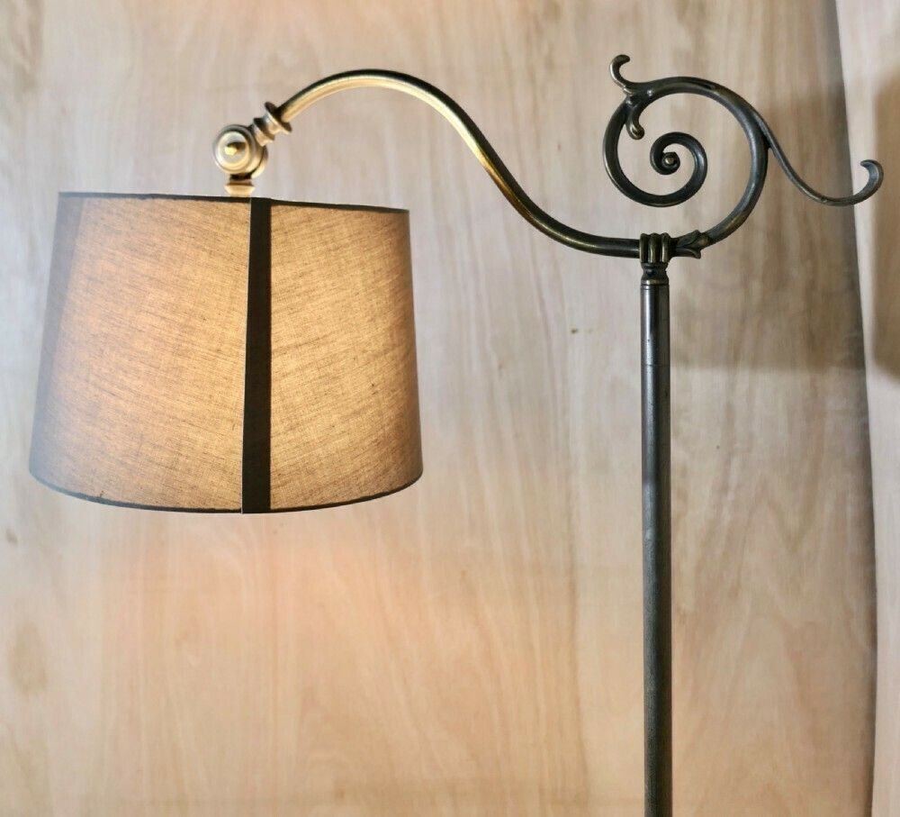 Mid Century Rams Head Tilting Floor Standing Reading Lamp By David Hunt photo for sale