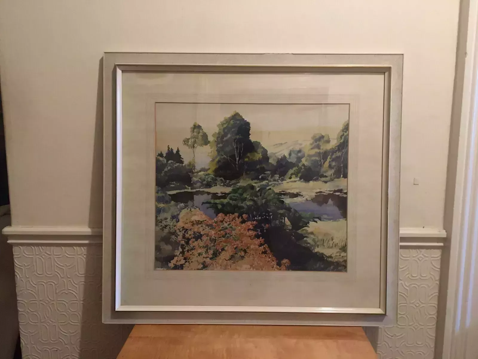 Large Original Watercolour Painting L W Daniels Mid Century Art Landscape photo for sale
