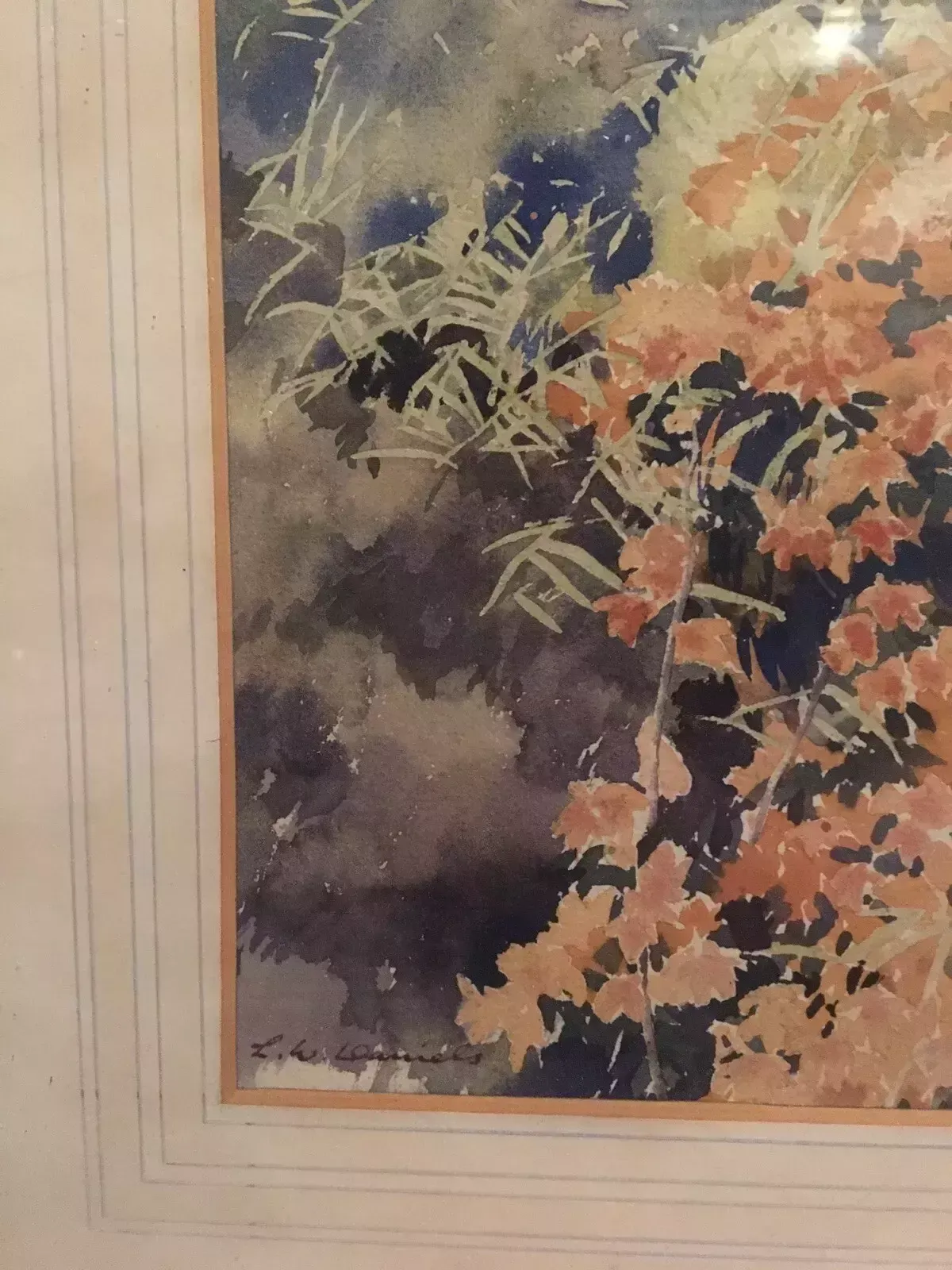 195.0 Large Original Watercolour Painting L W Daniels Mid Century Art Landscape photo