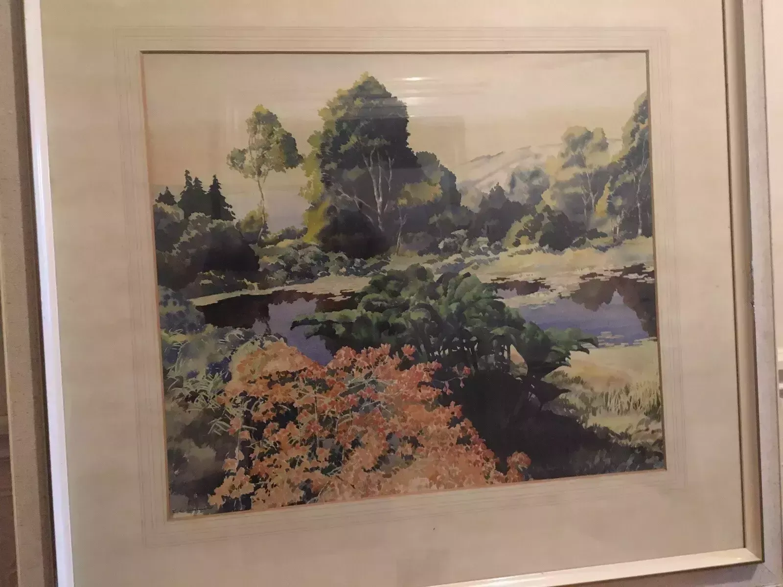 photo buy Large Original Watercolour Painting L W Daniels Mid Century Art Landscape