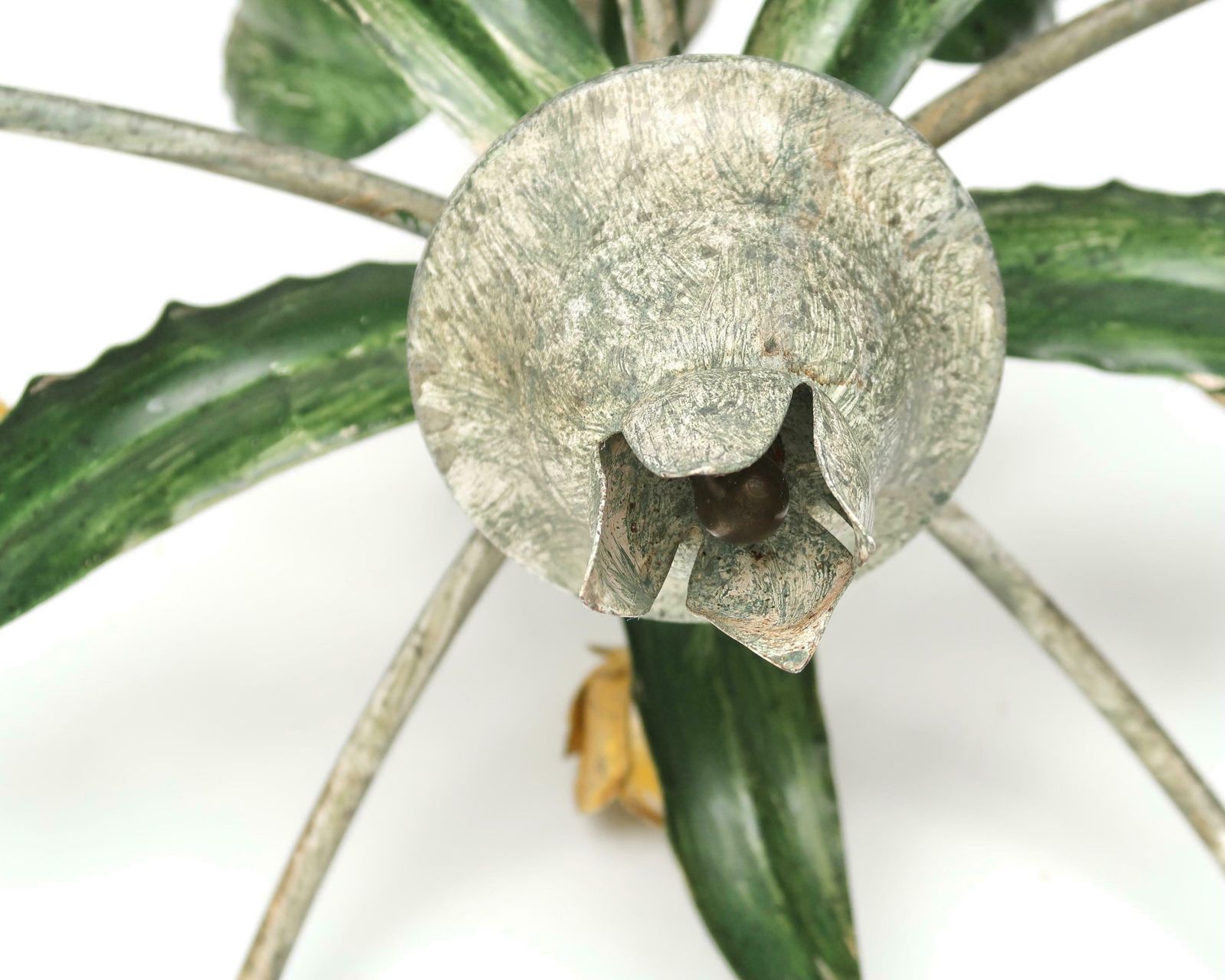 Floral Ceiling Pendant Lighting With Yellow Flowers And Green Leaves, 1990s / Chandelier, Light, Nature photo 399.0