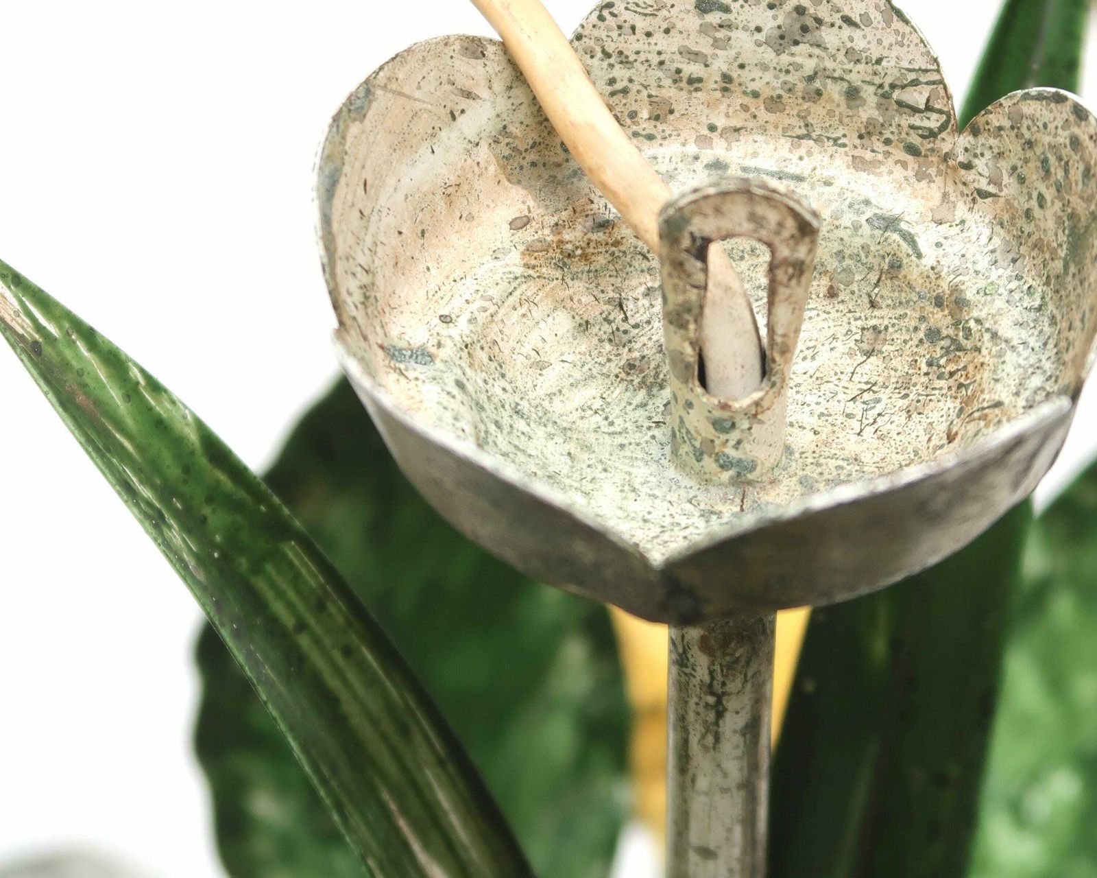 Hanglamp Met Bloemmotief, Gele Bloemen En Groene Bladeren, Jaren 1990 / Kroonluchter, Lamp, Natuur photo vinterior