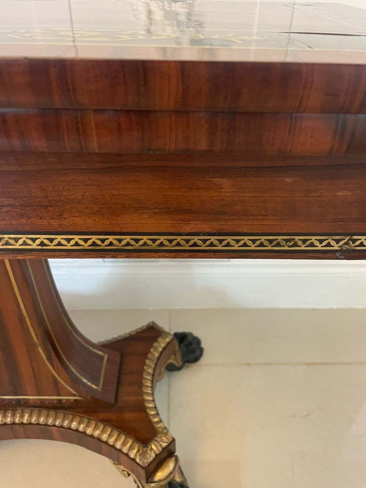 10995.0 Magnificent Quality Antique George III Rosewood Brass Inlaid Side Table By George Bullock photo